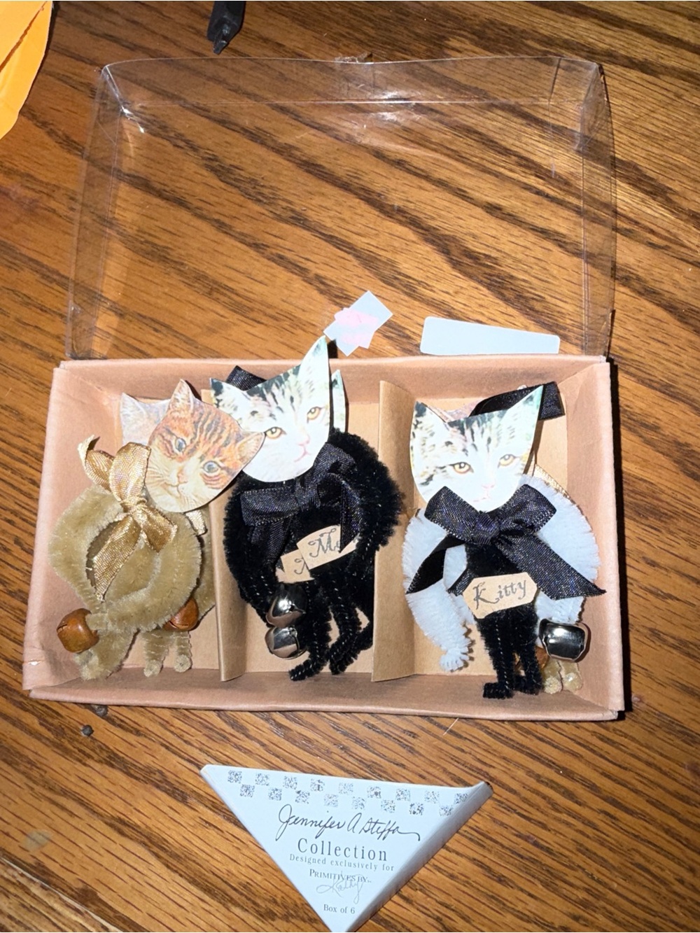 Jennifer A. Steffa Primitives by Kathy Handmade Cat Ornaments Set of 6 Holiday